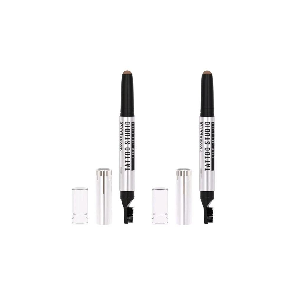 Maybelline Tattoo Studio Brow Lift Stick Makeup with brush Soft Brown #255 NEW